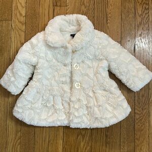 Faux Fur Cream Snowbunny Baby Coat